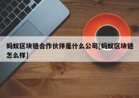 蚂蚁区块链合作伙伴是什么公司[蚂蚁区块链怎么样]